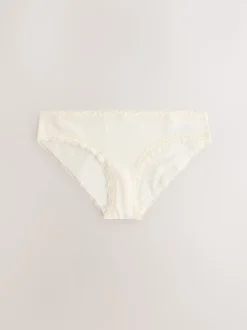 Cœur rouge/vert à carreaux - Lot de 4 culottes en coton et dentelle