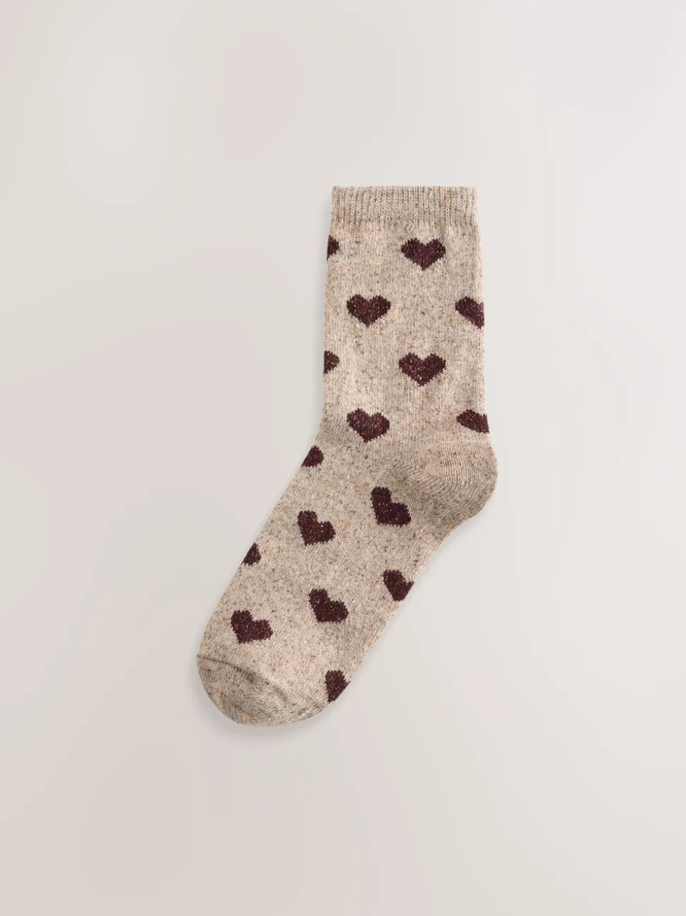 Cœurs bleu marine/baie - Laine thermale Blend Chaussettes de cheville 3 Lot avec soie