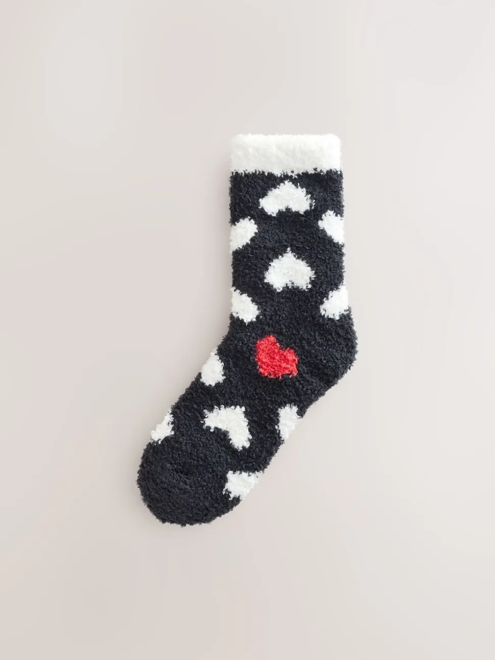Cœurs rouges noir/blanc - Lot de 4 paires de chaussettes douillettes