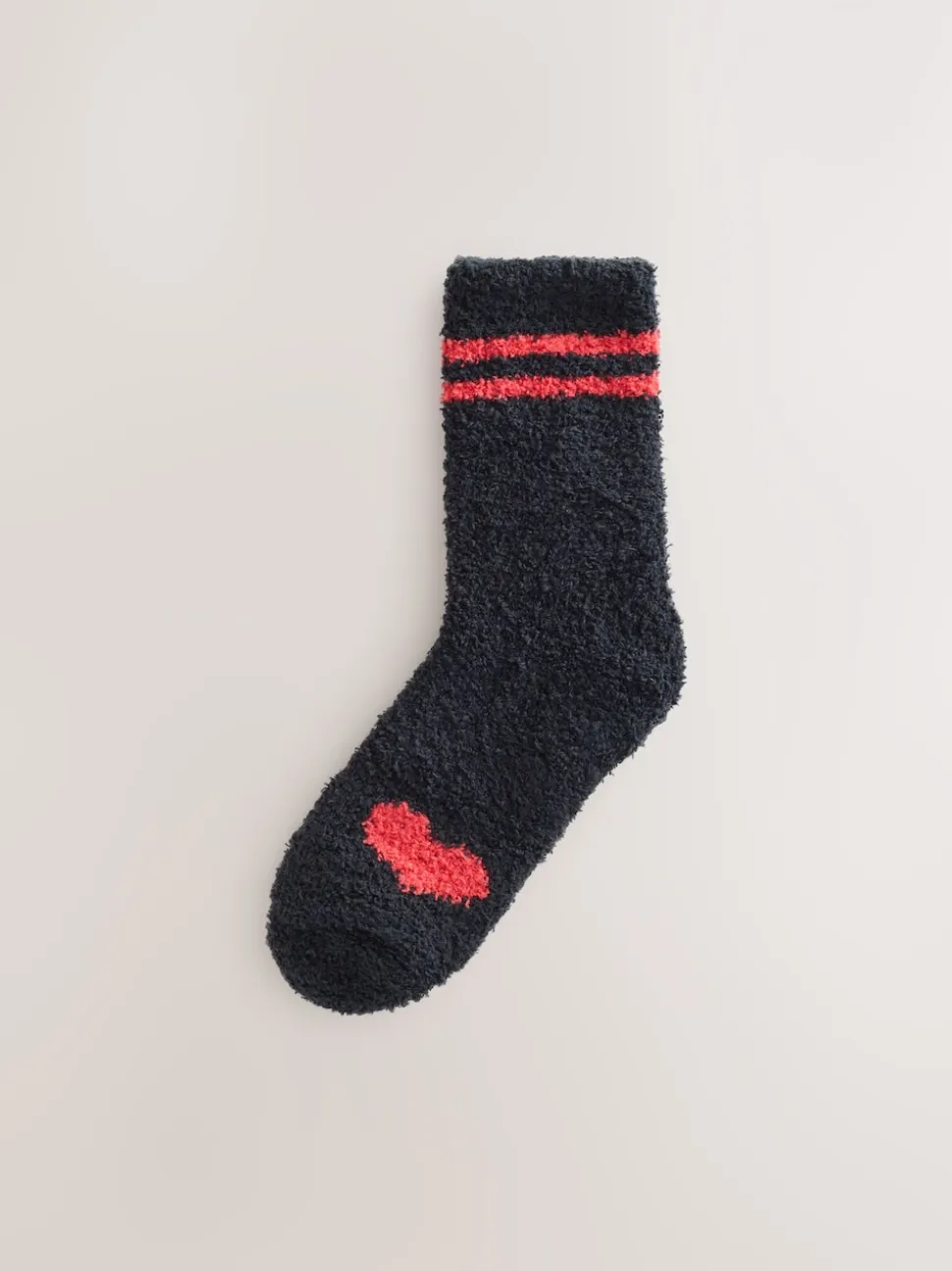 Cœurs rouges noir/blanc - Lot de 4 paires de chaussettes douillettes