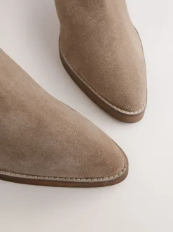 Daim brun taupe - Bottes Forever Comfort® souples à talons hauts et talons carrés