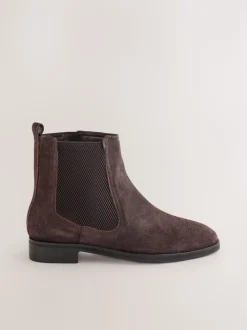Daim marron chocolat - Bottines Chelsea ultra confortables