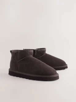 Daim marron chocolat - Bottes en fausse fourrure déperlantes