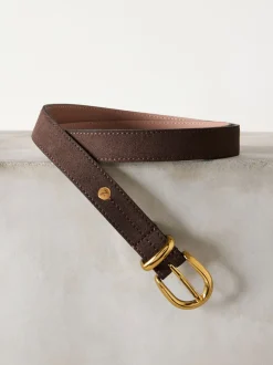 Daim marron chocolat - Ceinture mi-longue N. Premium Made In Italy
