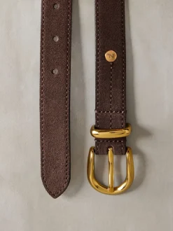 Daim marron chocolat - Ceinture mi-longue N. Premium Made In Italy