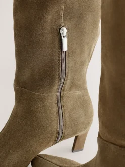 Daim vert kaki - Bottes à talons Forever Comfort® à bout pointu