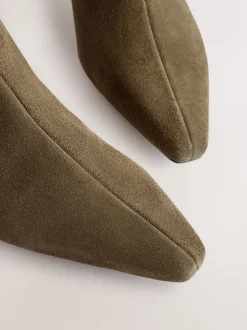 Daim vert kaki - Bottes à talons Forever Comfort® à bout pointu