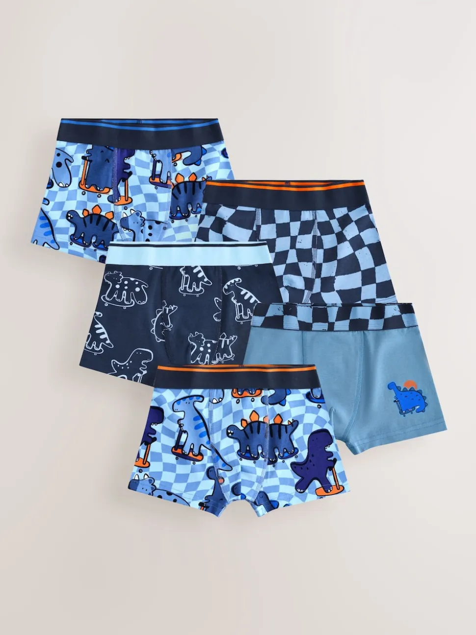 Damier Dino - Lot de 5 boxers Junior Personnage (1.5-16ans)