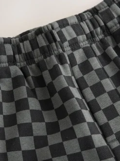 damier Noir et blanc - Joggings Jambe large en jersey (3mois à7ans)