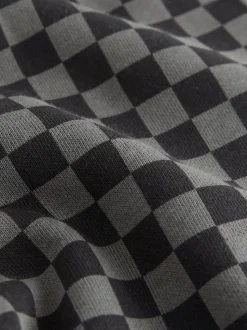 damier Noir et blanc - Joggings Jambe large en jersey (3mois à7ans)