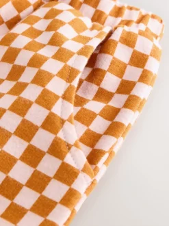 Damier orange - Pantalon jambe Barrel (3mois-7ans)