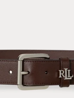 Dark Hickory - Lauren Ralph Lauren 3.2cm Ceinture en cuir à logo