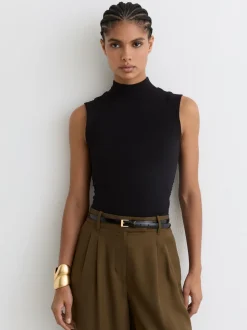 Débardeur Reiss Simone à col montant en coton extensible