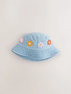Denim - Chapeau à fleurs au crochet (3mois-10ans)