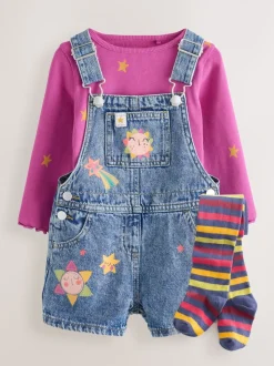 Denim - Ensemble salopette cosmique (3mois-7ans)