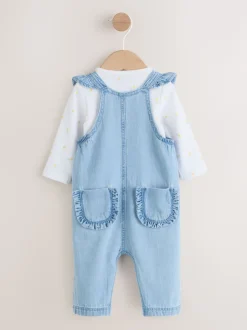 Denim - Ensemble Salopettes et Body Manches longues 2 Pieces (0mois-3ans)