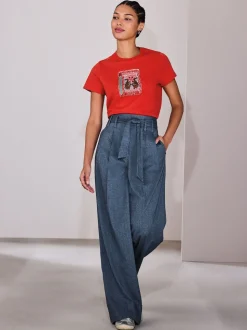 Denim - Pantalons ultra-larges ceinturés