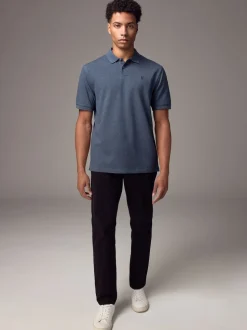 Denim chiné - Ajustement régulier - Polo Manches courtes Pique