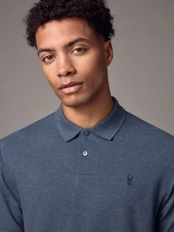 Denim chiné - Ajustement régulier - Polo Manches courtes Pique