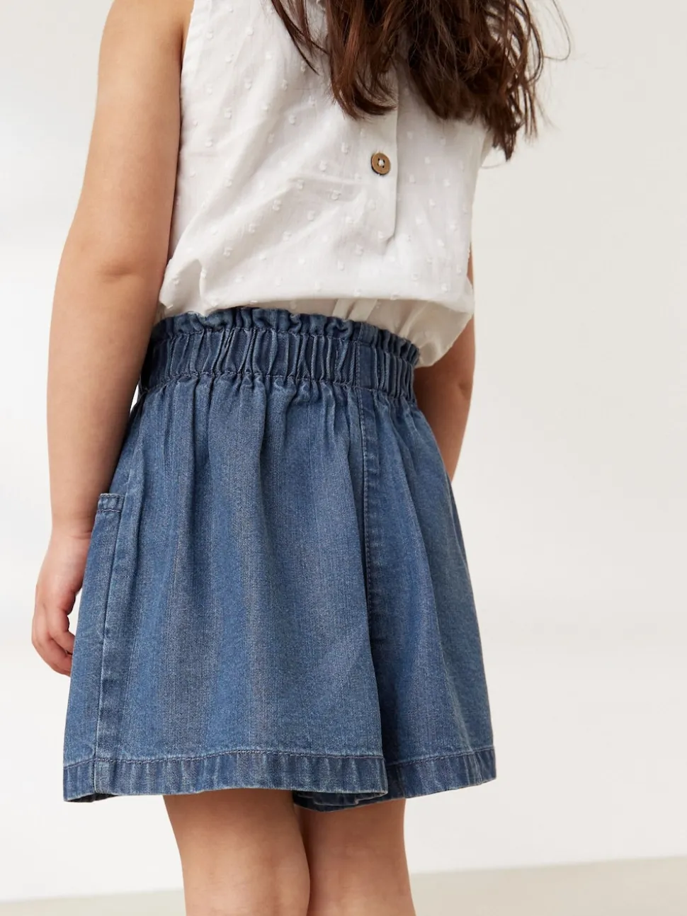 Denim Dark Wash (en) - Short boutonné (3 mois-7 ans)