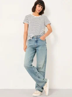 Denim délavé à l’eau de Javel - Jean droit décontracté FatFace