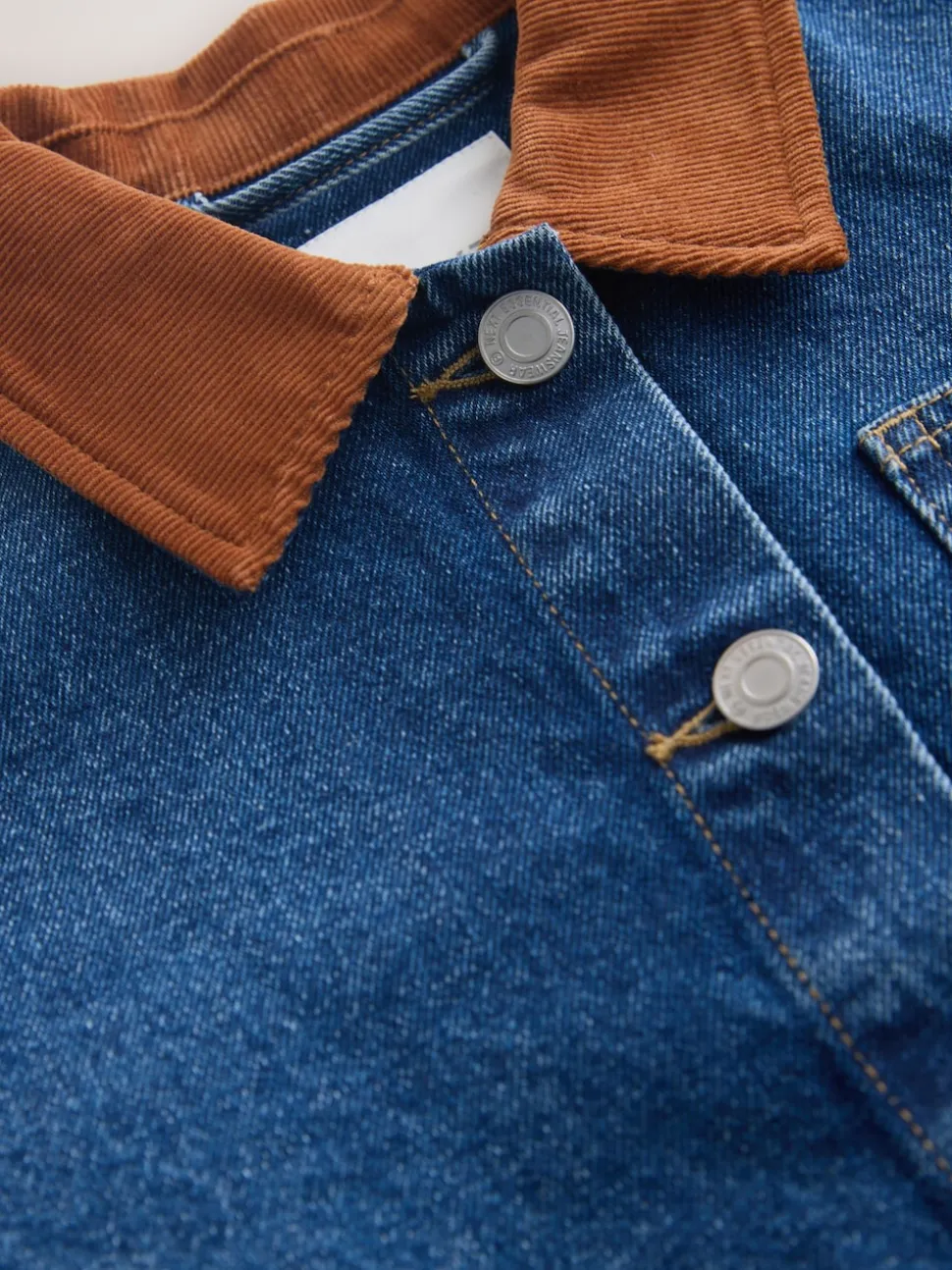 Denim Mid Blue - Veste à col en velours côtelé (3-16ans)