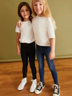 Denim noir/foncé - Lot de 2 jeggings à taille élastiquée (3-16ans)