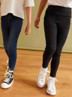 Denim noir/foncé - Lot de 2 jeggings à taille élastiquée (3-16ans)