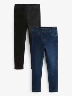 Denim noir/foncé - Lot de 2 jeggings à taille élastiquée (3-16ans)