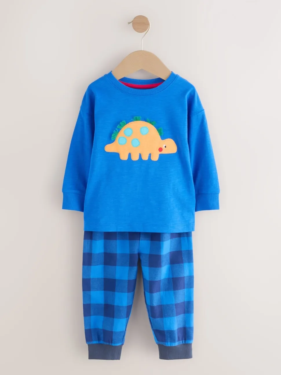 Dinosaure à carreaux rouge/bleu/vert - Lot de 3 pantalons de pyjama tissés à carreaux (9mois-12ans)