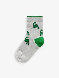 Dinosaure couleur vive - 10{Paquet de chaussettes en coton riche