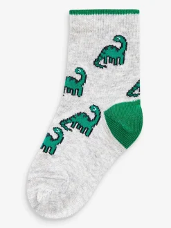 Dinosaure couleur vive - 10{Paquet de chaussettes en coton riche