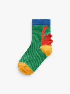 Dinosaure couleur vive - 10{Paquet de chaussettes en coton riche