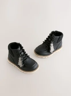 Dinosaure noir - Bottes lacets