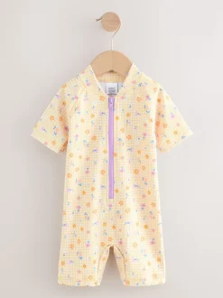 Ditsy jaune à carreaux vichy - Maillot de bain Sunsafe (3mths-10yrs)