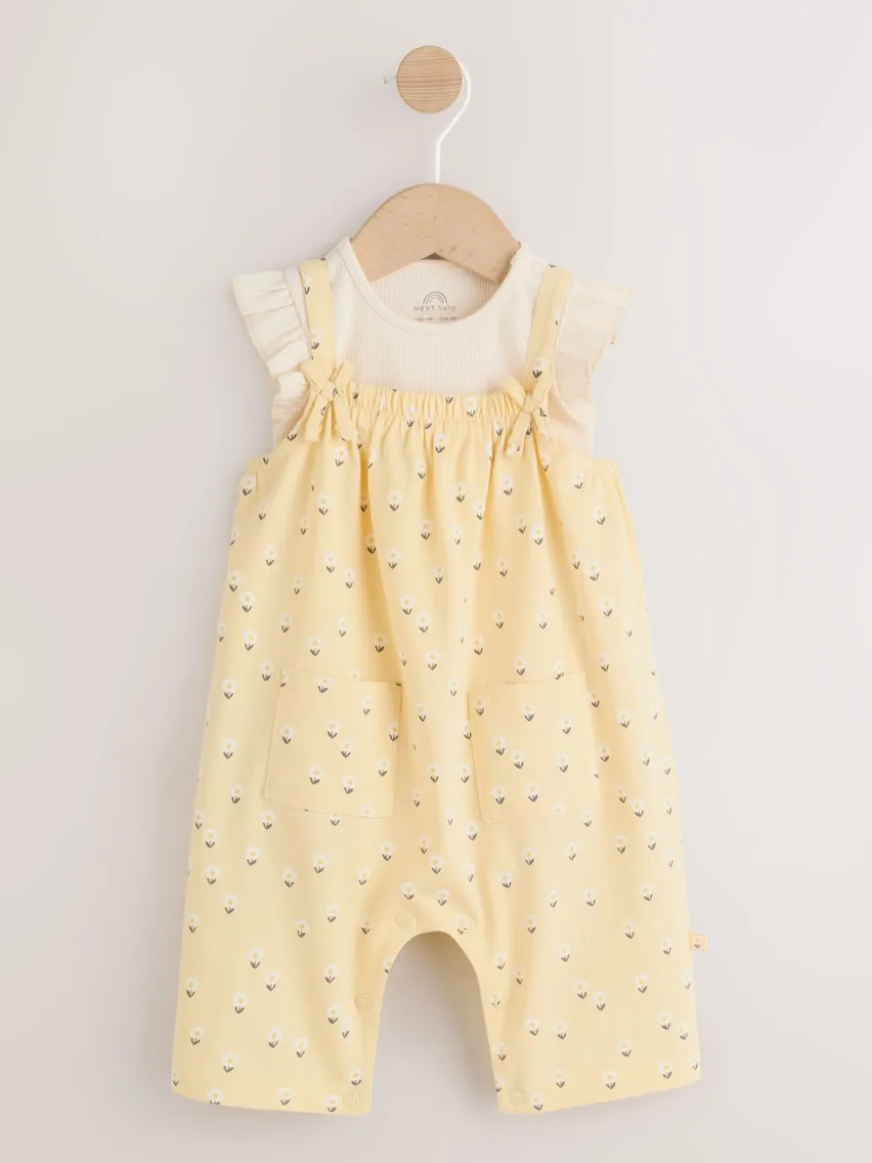 Ditsy jaune - Ensemble Salopettes et Bodys en jersey BÉBÉ 2 Pieces (0mois-3ans)