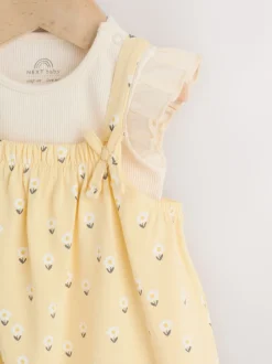 Ditsy jaune - Ensemble Salopettes et Bodys en jersey BÉBÉ 2 Pieces (0mois-3ans)