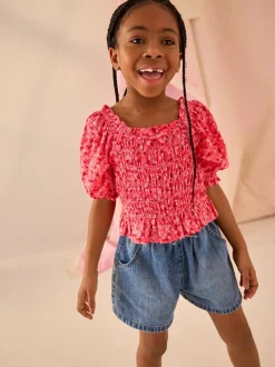 Ditsy rose - Chemisier froncé (3-16 ans)