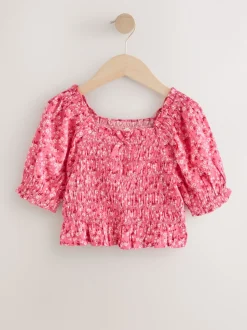 Ditsy rose - Chemisier froncé (3-16 ans)