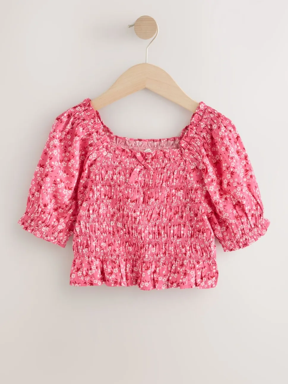 Ditsy rose - Chemisier froncé (3-16 ans)