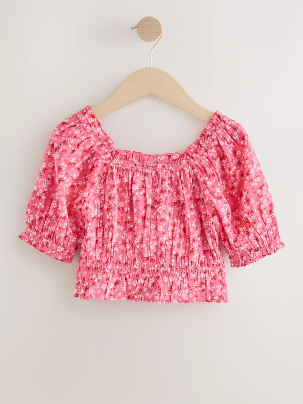 Ditsy rose - Chemisier froncé (3-16 ans)