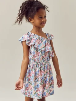 Ditsy rose - Combinaison à épaules volantées (3-16ans)