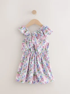 Ditsy rose - Combinaison à épaules volantées (3-16ans)