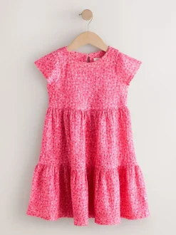 Ditsy rose - Robe Effet froissé à manches d’ange (3-16ans)