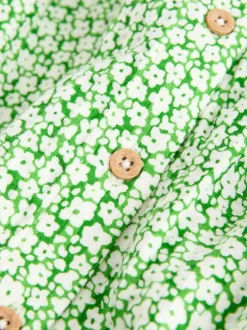 Ditsy vert - Robe d’été à col (3mois à7ans)