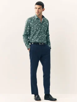 Ditsy vert foncé - Chemise à manches longues et imprimés