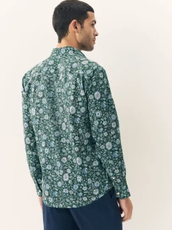 Ditsy vert foncé - Chemise à manches longues et imprimés