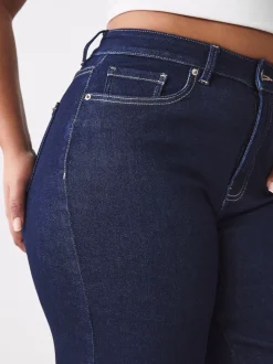 Délavage bleu - Jean Hourglass coupe large