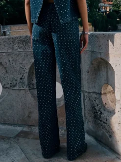 Délavage bleu - Jean large orné