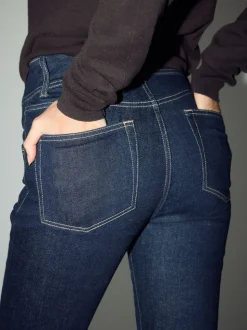 Délavage bleu - Jean évasé extensible à taille haute